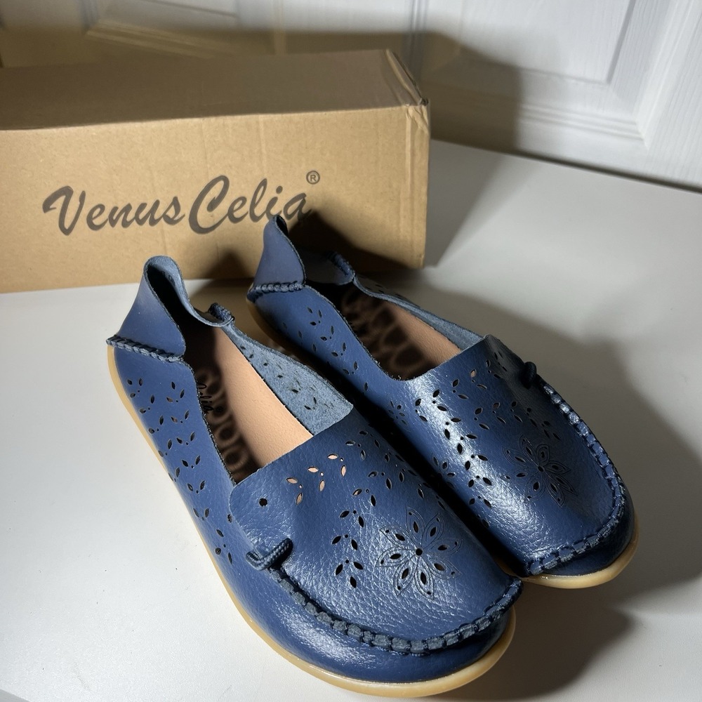 Venus Celia Womens Shoes Comfort Flat Loafers‎ Size 7 Blue